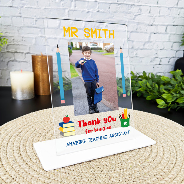 Amazing Teaching Assistant Gift Pencil Photo Personalised Acrylic Plaque