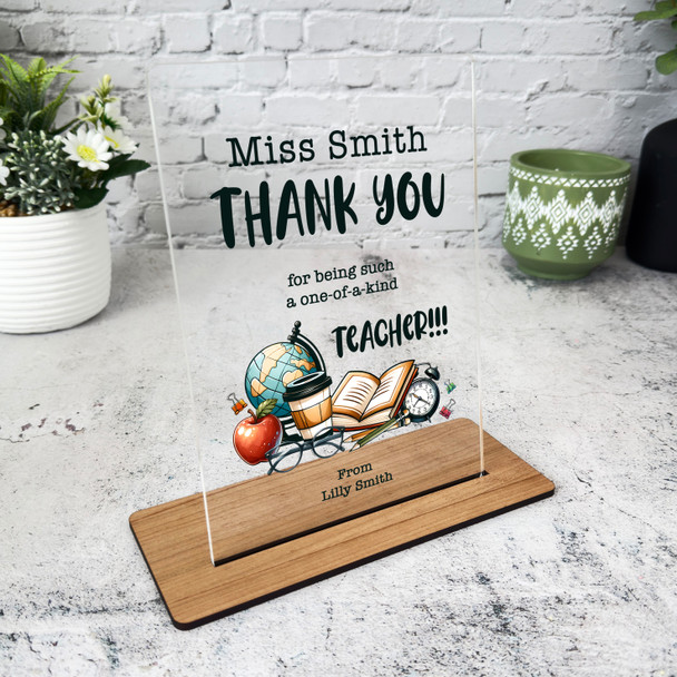 Thank You Teacher Gift School Elements Personalised Acrylic Plaque