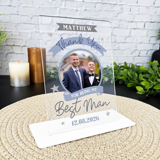Thank You For Being My Best Man Gift Wedding Photo Personalised Acrylic Plaque Thank You For Being My Best Man Gift Wedding Photo Personalised Acrylic Plaque