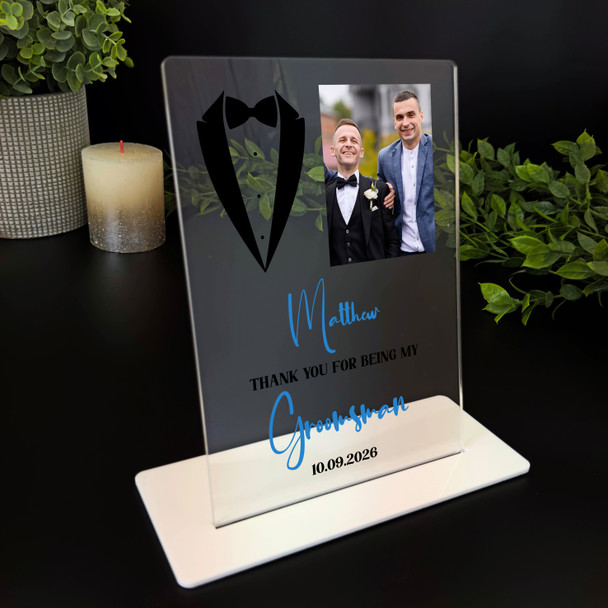 Thank You For Being My Groomsman Gift Suit Personalised Acrylic Plaque