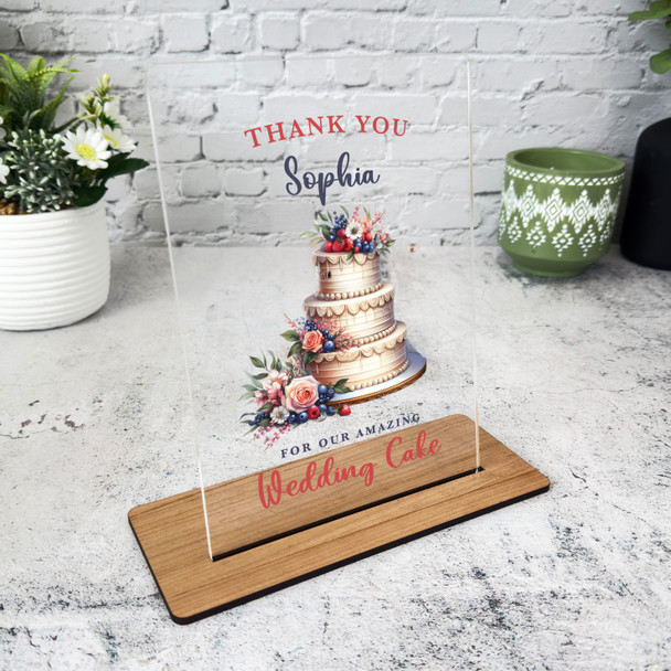 Thank You For Making Our Wedding Cake Gift Personalised Acrylic Plaque