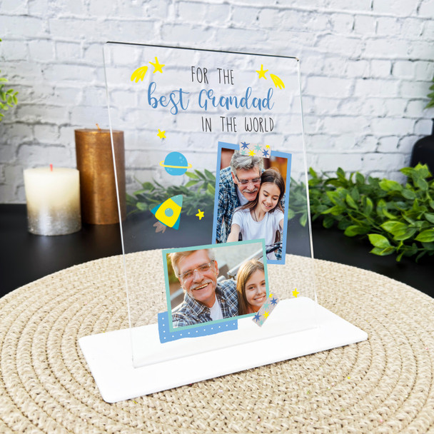Gift For Best Grandad In The World Photo Personalised Acrylic Plaque