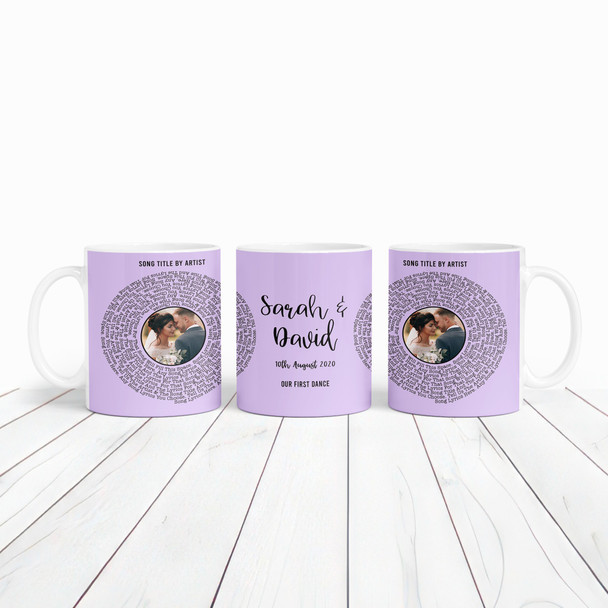 Purple Vinyl First Dance Any Song Lyrics Custom Music Gift Personalised Mug
