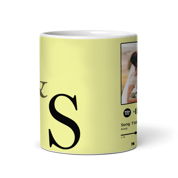 Yellow Spotify QR And Initials Any Song Lyrics Music Gift Personalised Mug
