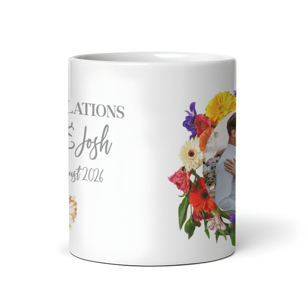 Bright Flowers Wedding Day Gift Couple Photo Congratulations Personalised Mug