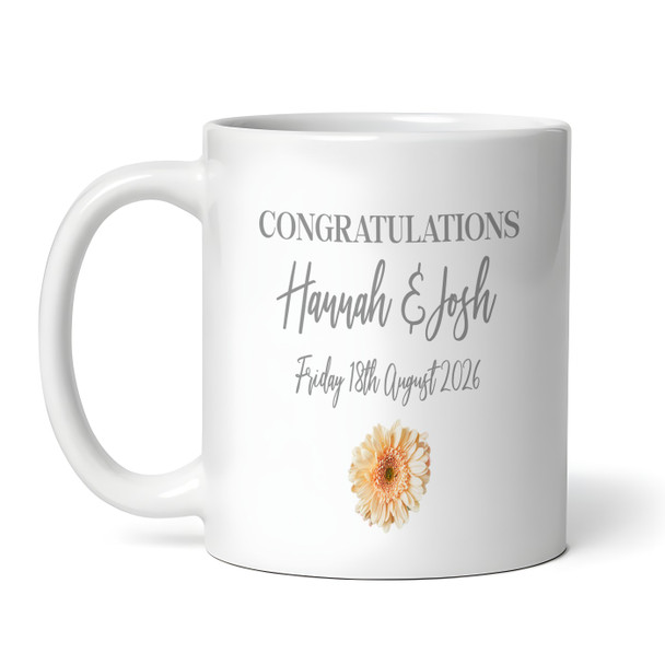 Bright Flowers Wedding Day Gift Couple Photo Congratulations Personalised Mug