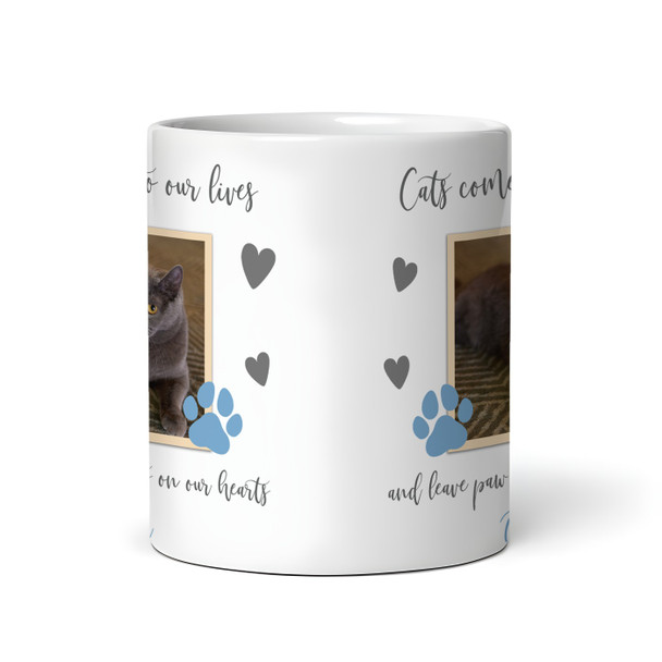 Cat Memorial Sympathy Keepsake Gift Paw Prints Hearts Photo Personalised Mug