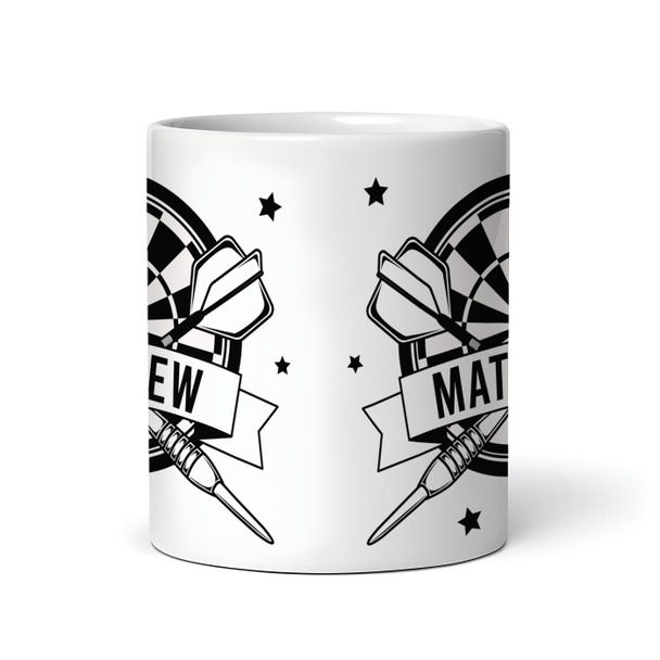 Darts Gift Black White Coffee Tea Cup Personalised Mug