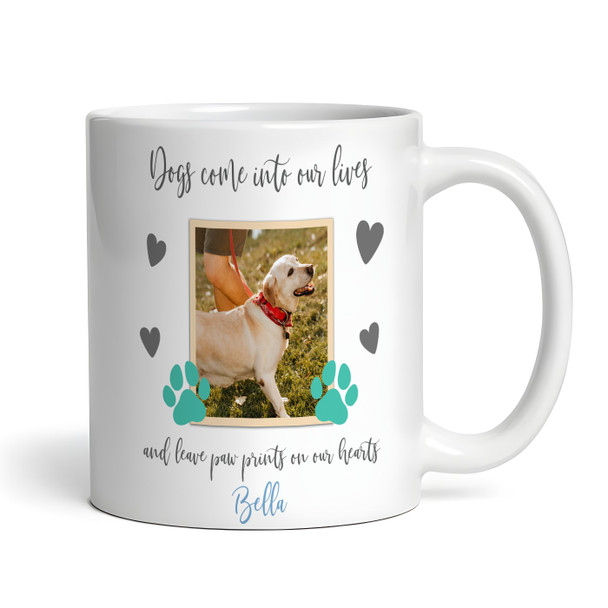 Dog Pet Memorial Sympathy Gift Leaves Paw Prints Hearts Photo Personalised Mug