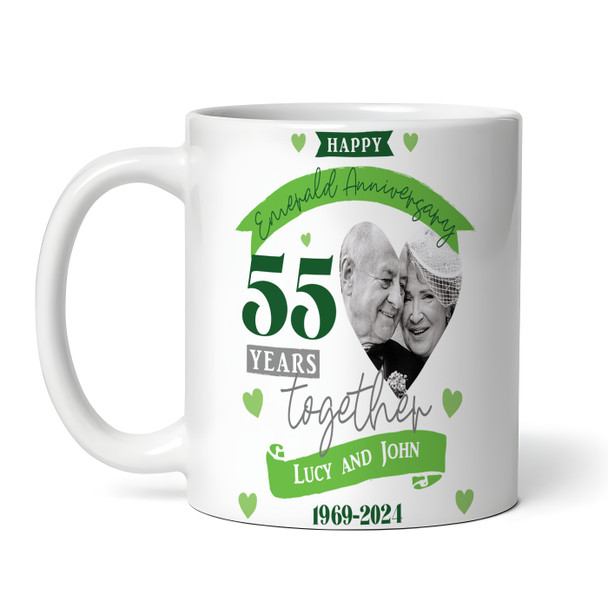 55 Years Together 55th Wedding Anniversary Gift Emerald Photo Personalised Mug 55 Years Together 55th Wedding Anniversary Gift Emerald Photo Personalised Mug