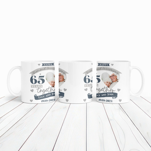 60 Years Together 60th Wedding Anniversary Gift Diamond Photo Personalised Mug
