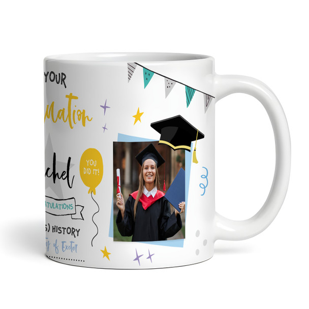 Graduation Gift Congratulations Photo Balloons University Personalised Mug