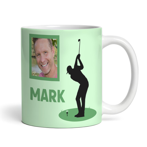 Green Golfer Gift Photo Coffee Tea Cup Personalised Mug