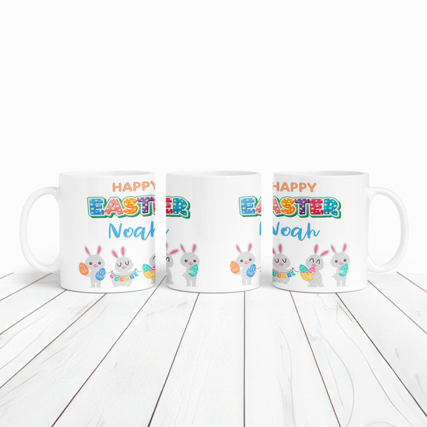 Happy Easter Gift Bright Bunny Rabbit Coffee Tea Cup Personalised Mug