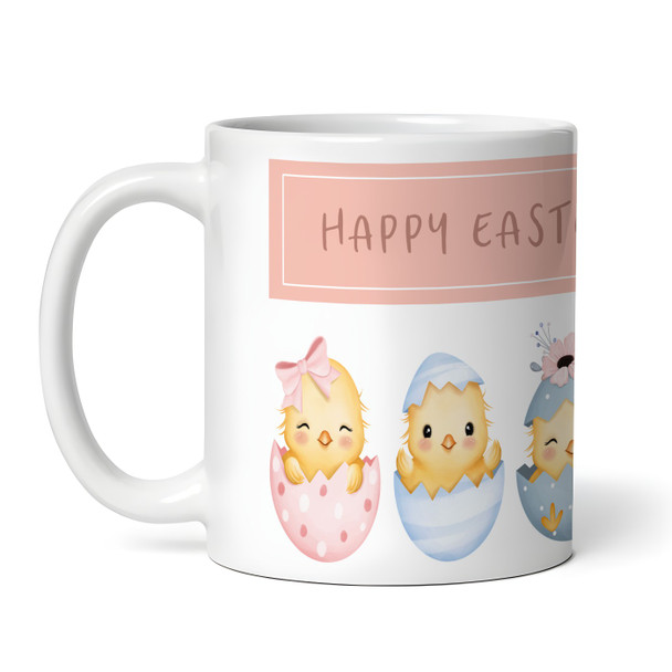 Happy Easter Gift Cute Chick Easter Eggs Peach Coffee Tea Cup Personalised Mug