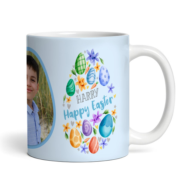 Happy Easter Gift Boy Blue Easter Egg Photo Coffee Tea Cup Personalised Mug