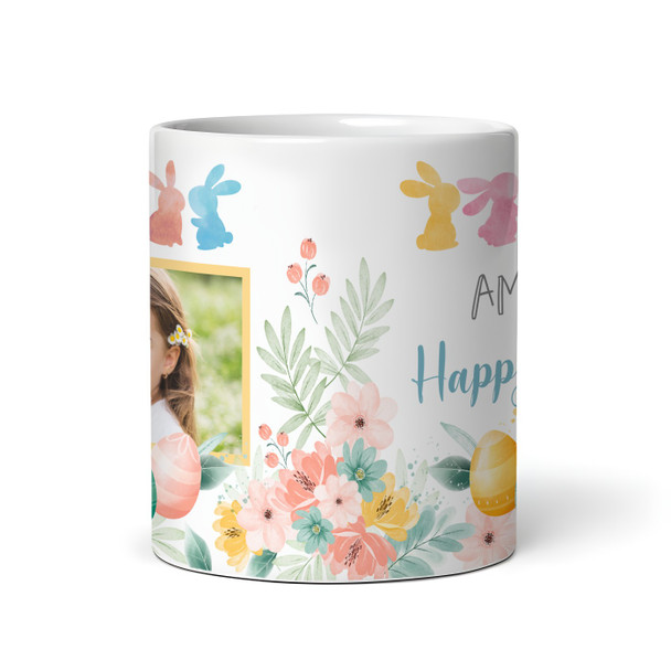 Happy Easter Gift Bunny Flowers Bright Photo Coffee Tea Cup Personalised Mug