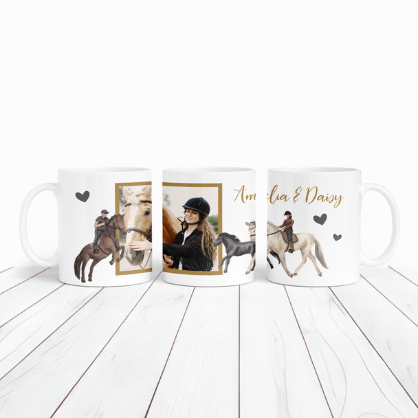 Horse Riding Gift Gold Photo Coffee Tea Cup Personalised Mug