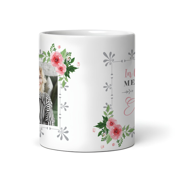 Memorial Sympathy Keepsake Gift Pink Flowers Photo Coffee Tea Personalised Mug