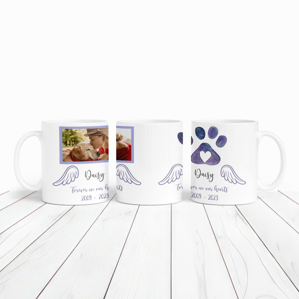 Pet Loss Paw Print Angel Wings Sympathy Memorial Keepsake Gift Personalised Mug