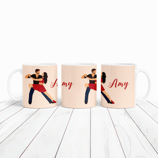 Tango Dancing Gift Couple Peach Coffee Tea Cup Personalised Mug