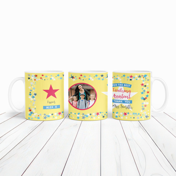 Teaching Assistant Gift Star Photo Yellow Coffee Tea Cup Personalised Mug