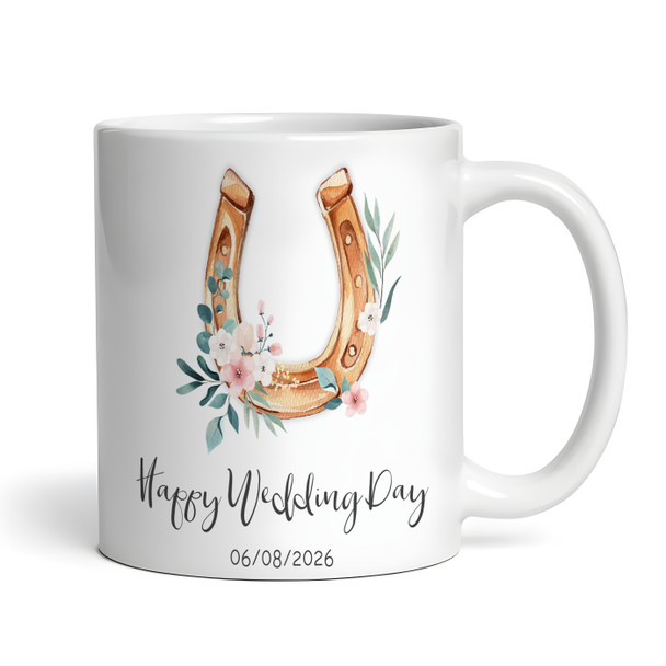 Wedding Day Gift Horseshoe Coffee Tea Cup Personalised Mug