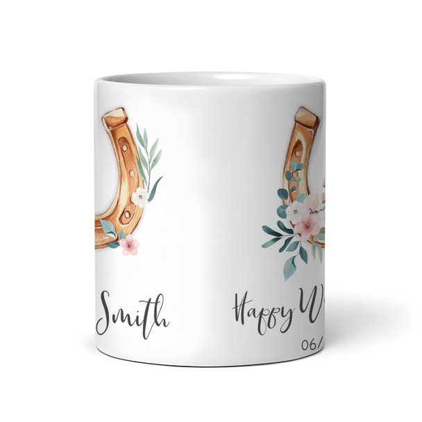 Wedding Day Gift Horseshoe Coffee Tea Cup Personalised Mug