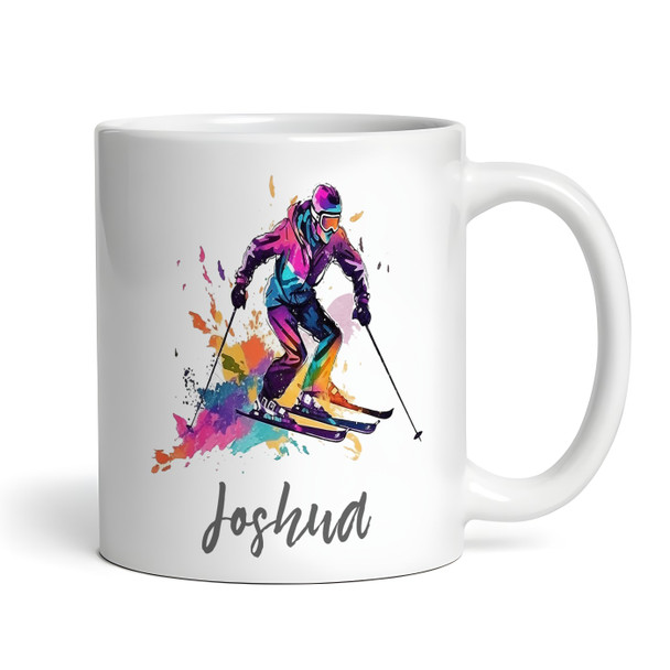 Winter Skiing Gift Paint Photo Coffee Tea Cup Personalised Mug