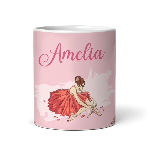 Ballerina Dancing Gift Pink Coffee Tea Cup Personalised Mug