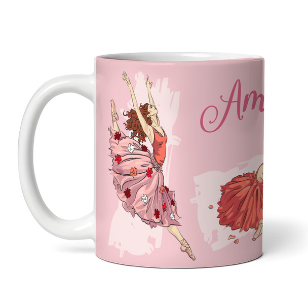 Ballerina Dancing Gift Pink Coffee Tea Cup Personalised Mug