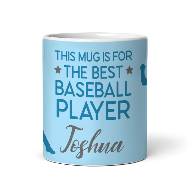 Best Baseball Player Gift Blue Silhouette Coffee Tea Cup Personalised Mug