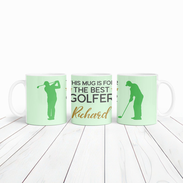 Best Golfer Gift Green Silhouette Coffee Tea Cup Personalised Mug