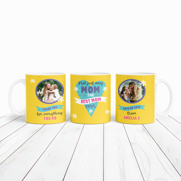 The Best Ever Mom Photo Yellow Gift Coffee Tea Cup Personalised Mug