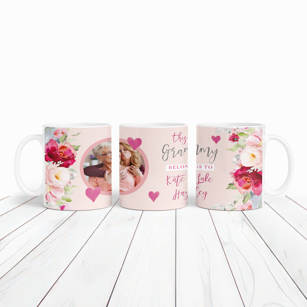 This Grammy Belongs To Photo Flower Birthday Mother's Day Gift Personalised Mug
