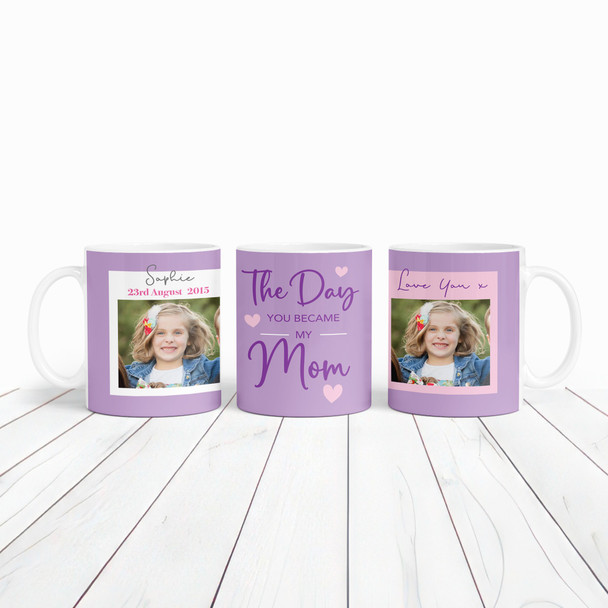 You Became My Mom 1 Kid Dates Photo Gift Coffee Tea Cup Personalised Mug