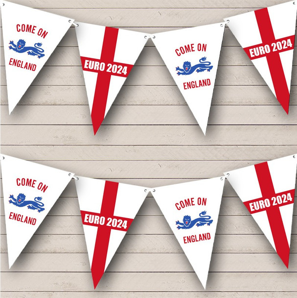 Come On England Lion Euro's England Football Flag Banner Bunting