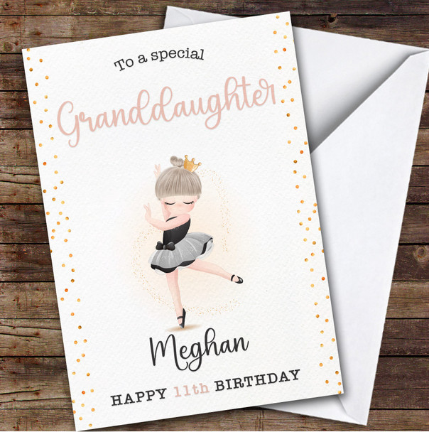 Granddaughter 11th Ballet Dancer Ballerina Custom Personalised Birthday Card