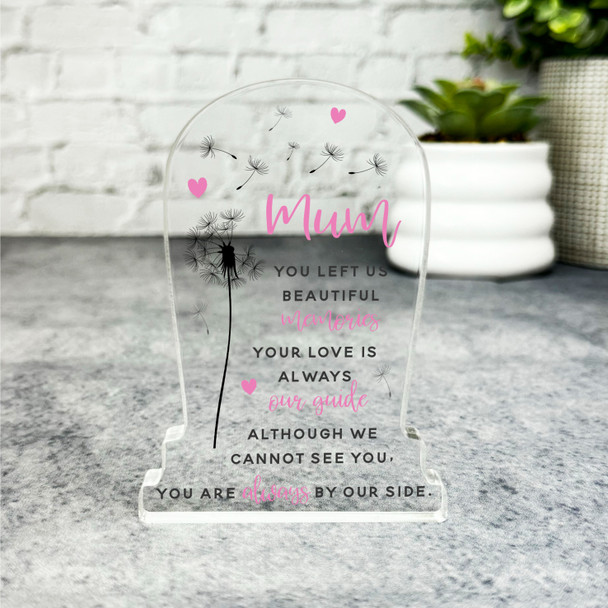 Mum Pink Dandelion Gravestone Plaque Sympathy Gift Keepsake Memorial Gift