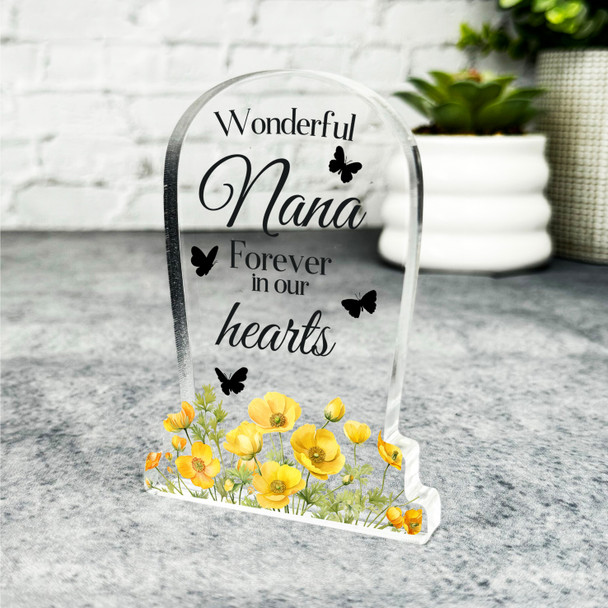 Nana Yellow Floral Gravestone Plaque Sympathy Gift Keepsake Memorial Gift