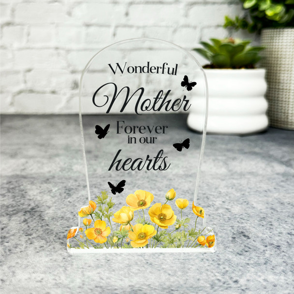 Mother Yellow Floral Gravestone Plaque Sympathy Gift Keepsake Memorial Gift