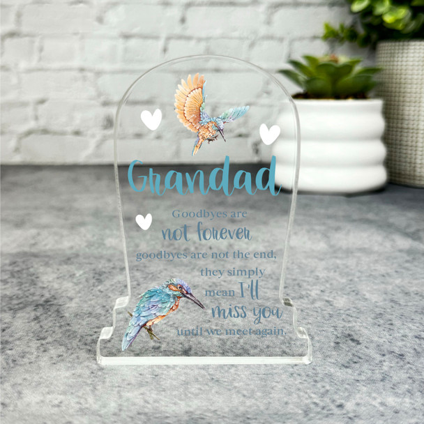 Grandad Kingfisher Bird Blue Gravestone Plaque Sympathy Keepsake Memorial Gift