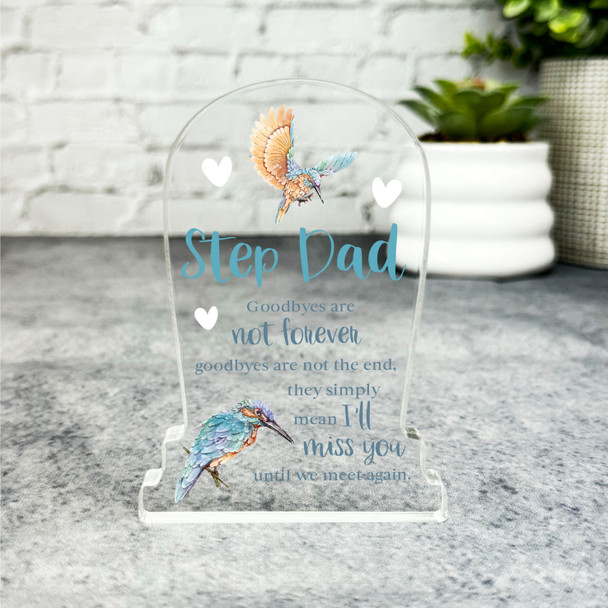 Step Dad Kingfisher Bird Blue Gravestone Plaque Sympathy Keepsake Memorial Gift