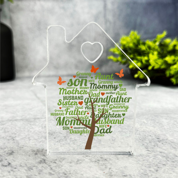 Custom Ornament Family Tree Heart House Plaque Keepsake Gift