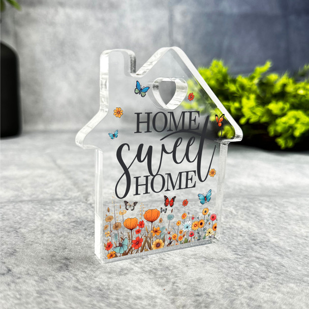 Custom Ornament Floral Home Sweet Home Heart House Plaque Keepsake Gift