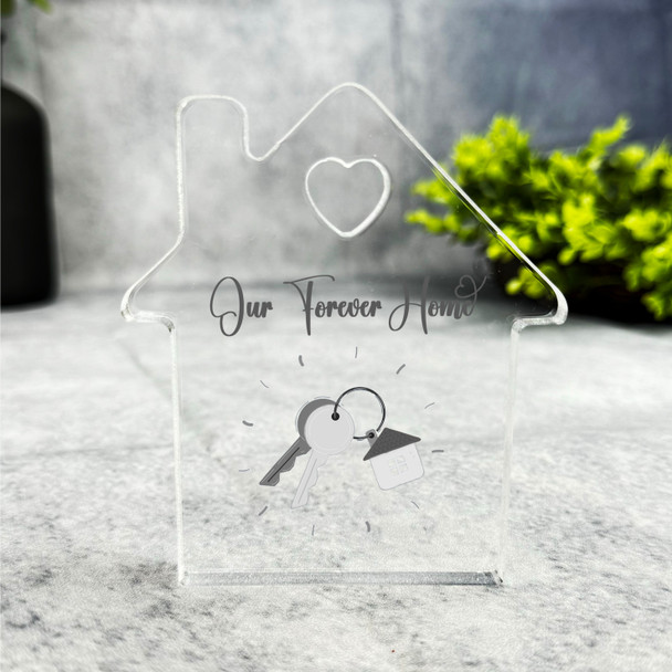 Grey Our Forever Home Keys Gift For New Home House Plaque Keepsake Gift