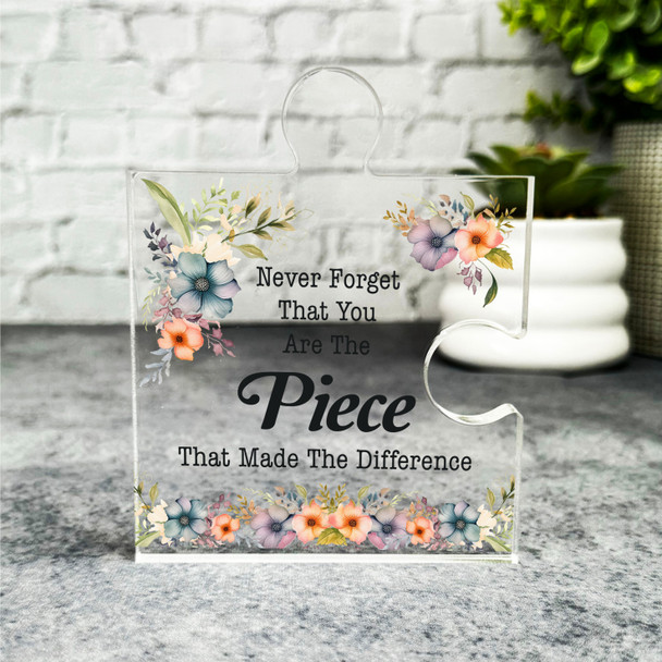 Custom Ornament Floral Retirement Present Puzzle Plaque Keepsake Gift