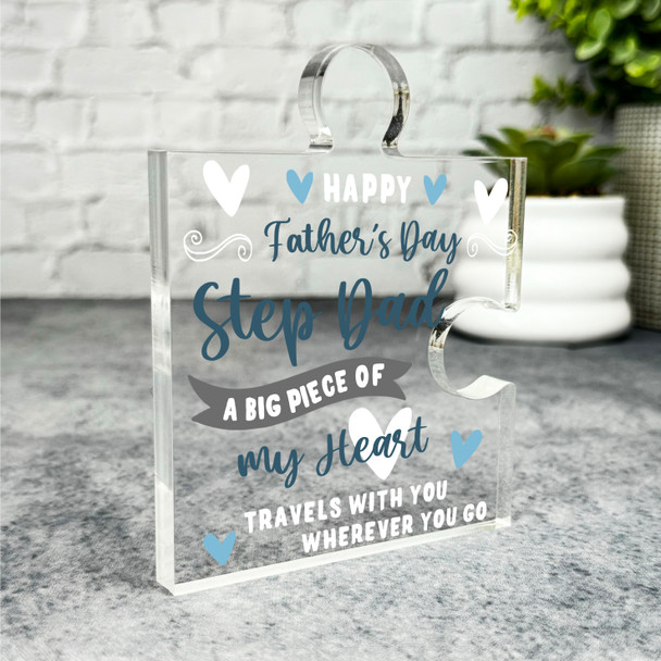 Step Dad Piece Of My Heart Father's Day Present Puzzle Plaque Keepsake Gift