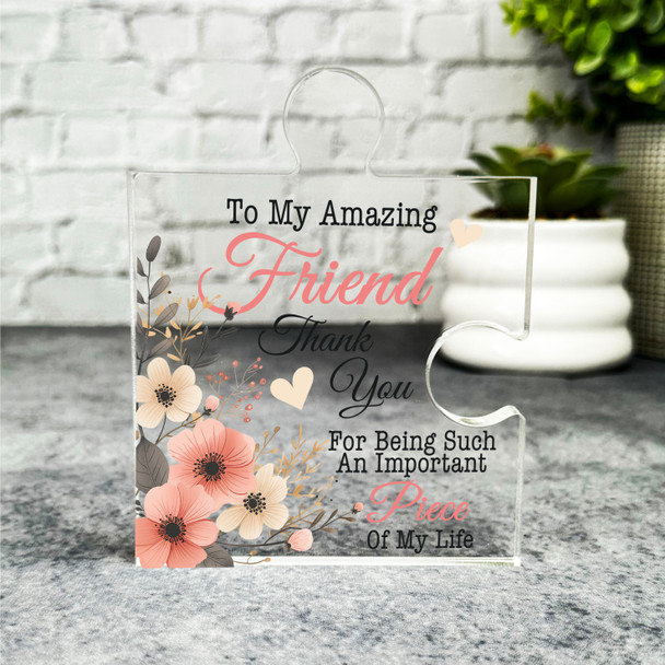 Gift For Friend Thank You Important Piece Of Life Puzzle Plaque Keepsake Gift