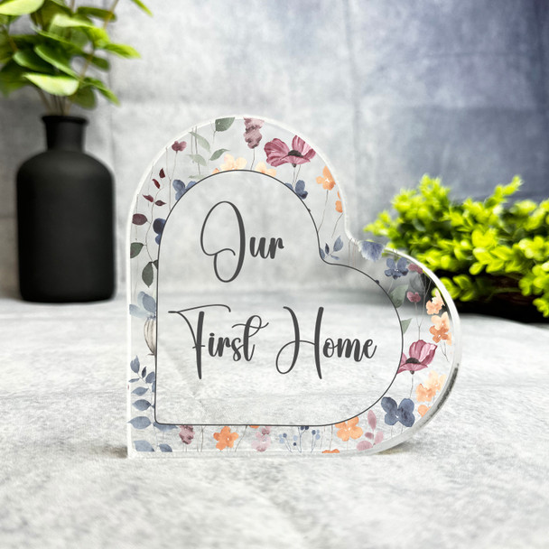 Custom Ornament Our First Gift For New Home Flowers Heart Plaque Keepsake Gift